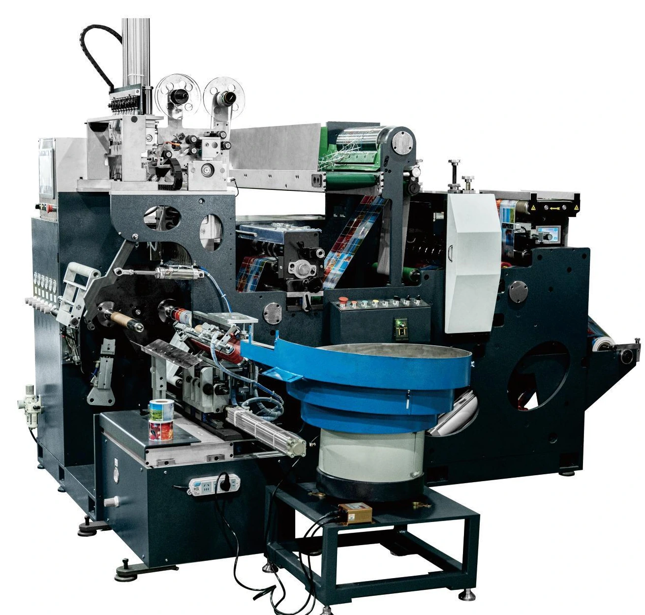 Rotary Die Cutting Slitting And 2 Shafts Auto Rewinder
